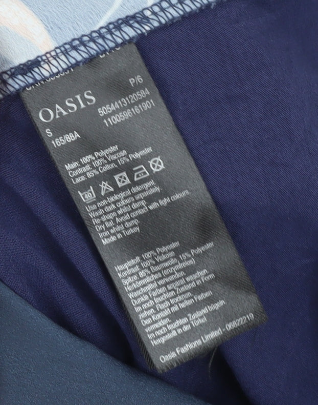 Oasis Women's Blue Animal Print Blouse S