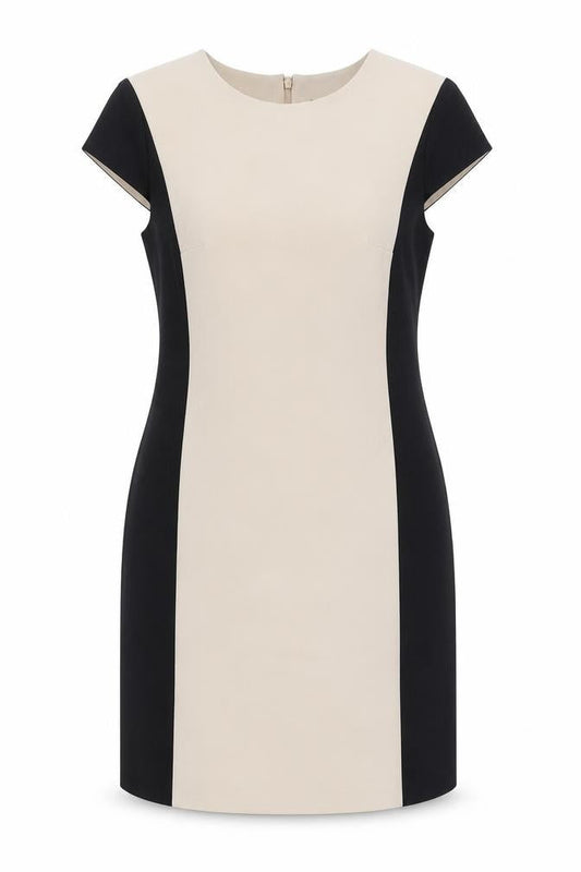 Warehouse Women's Sheath Dress Beige Black Size 12