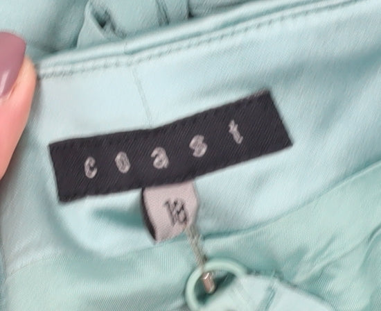 Coast Women's Blue Camisole Blouse, Size 14, Strapless, Slim Fit