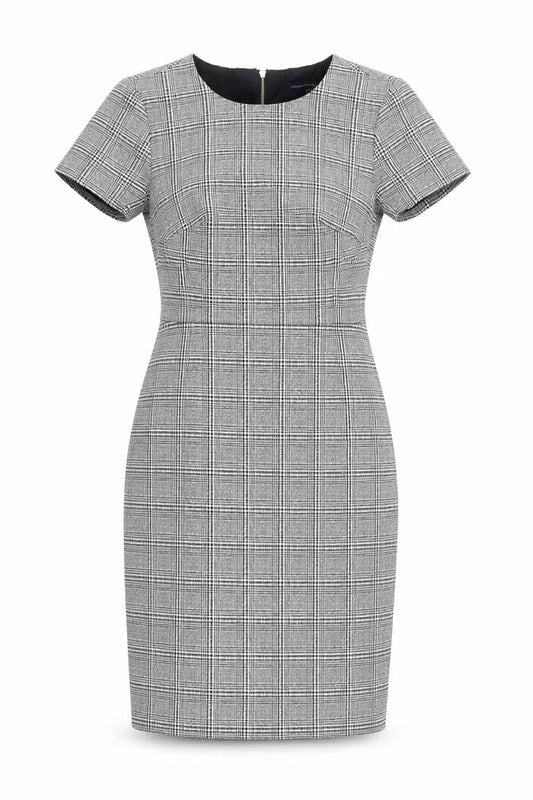 French Connection Women's Grey Sheath Check Dress Size 6