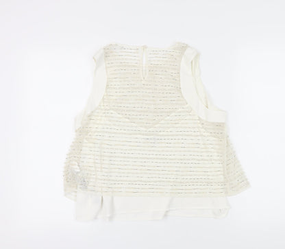Back view of Marks & Spencer White Beaded Camisole Blouse, size 16