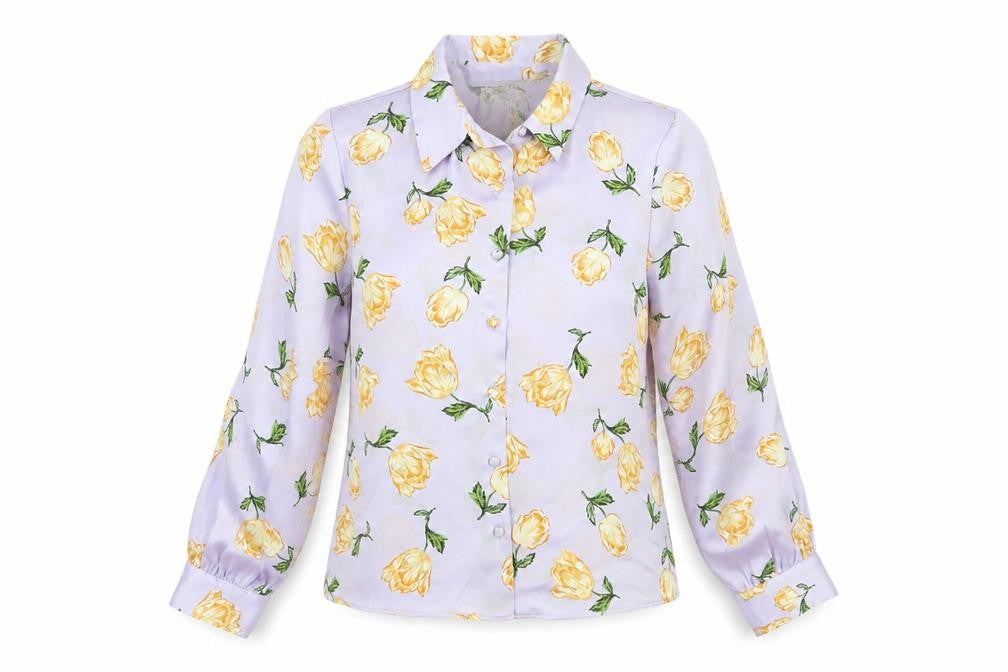 Zara Women's Floral Blouse, M, Multicoloured Satin
