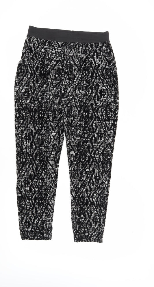 QED London Women Black Cropped Leggings S