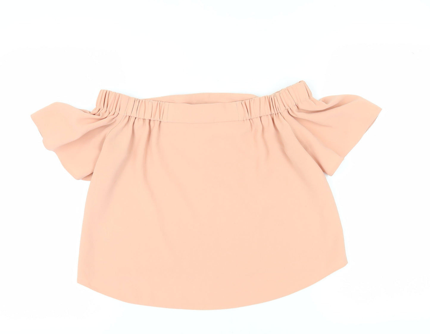 Topshop Women's Beige Off Shoulder Blouse Size 8