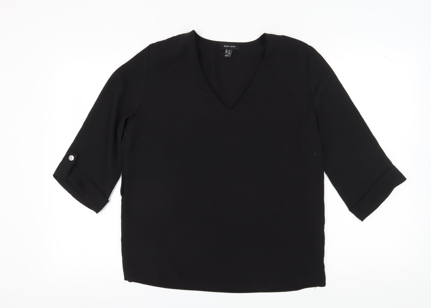 New Look Women's Black V-Neck Blouse Size 12