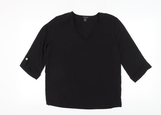 New Look Women's Black V-Neck Blouse Size 12