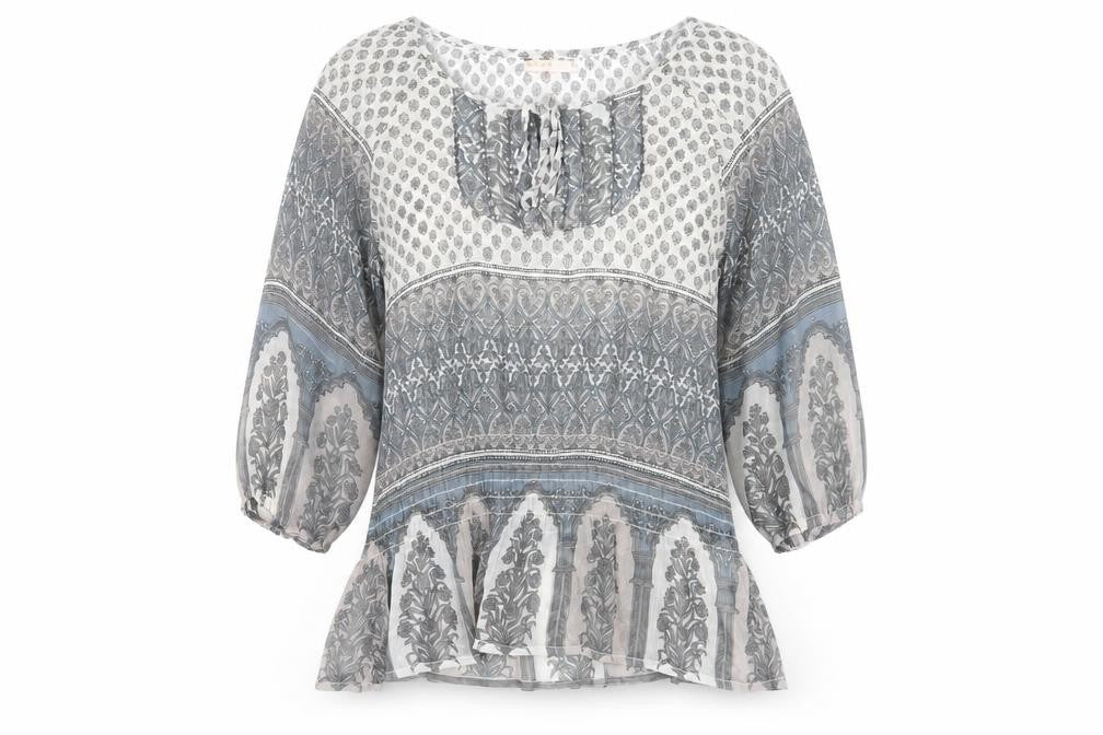 SoulCal Women's Grey Paisley Tunic Blouse, Size 10