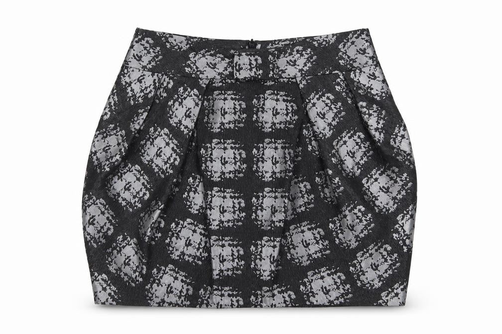 Marks & Spencer Women's Black Geometric Tulip Mini Skirt Size 12