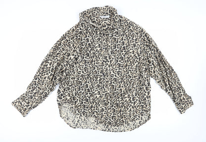 Stradivarius Women's Animal Print Button-Up Shirt
