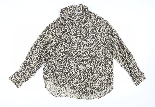 Stradivarius Women's Animal Print Button-Up Shirt