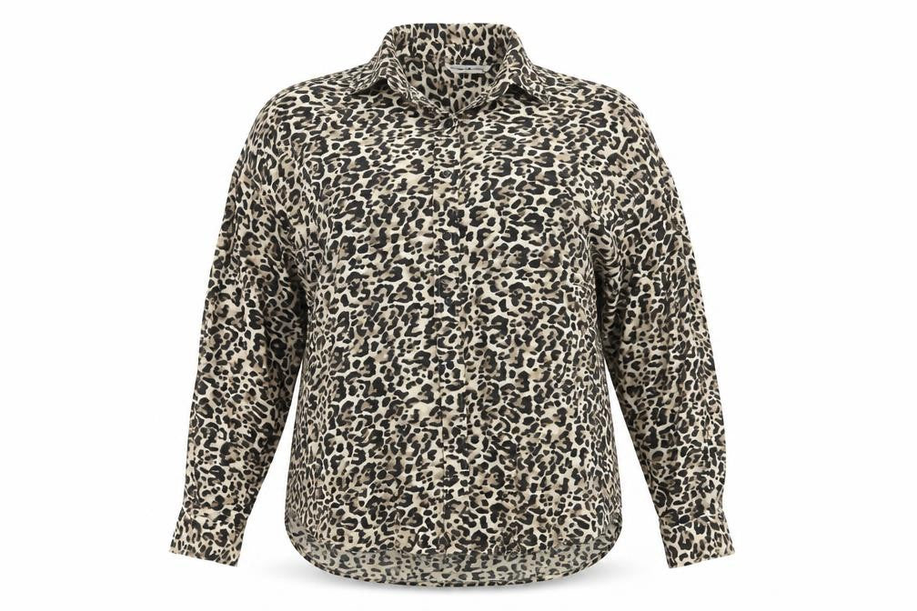 Stradivarius Women's Animal Print Button-Up Shirt
