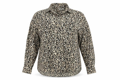 Stradivarius Women's Animal Print Button-Up Shirt