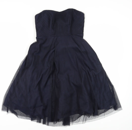 Monsoon Women's Blue A-Line Midi Formal Dress Size 8
