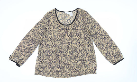 La Redoute Women's Beige Animal Print Blouse Size 14