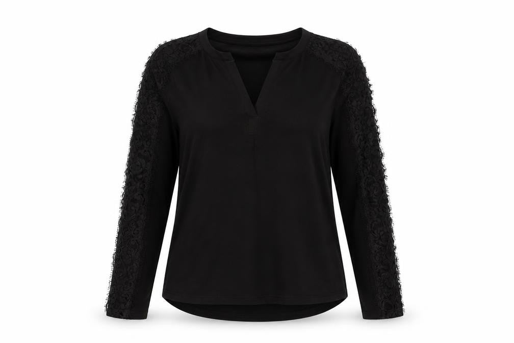 Next Women's Black Long Sleeve Lace Blouse - Size 6