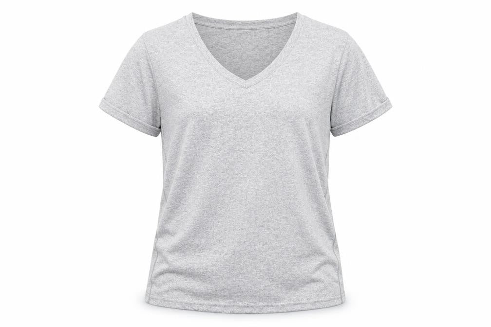 icyzone Women's Grey L Basic Activewear T-Shirt