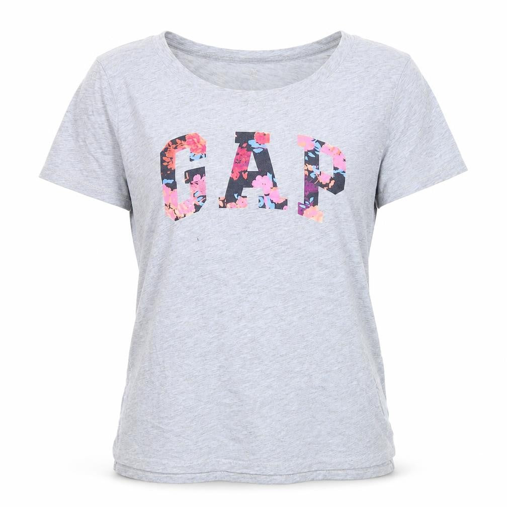 GAP Women's Grey Crew Neck T-Shirt Medium