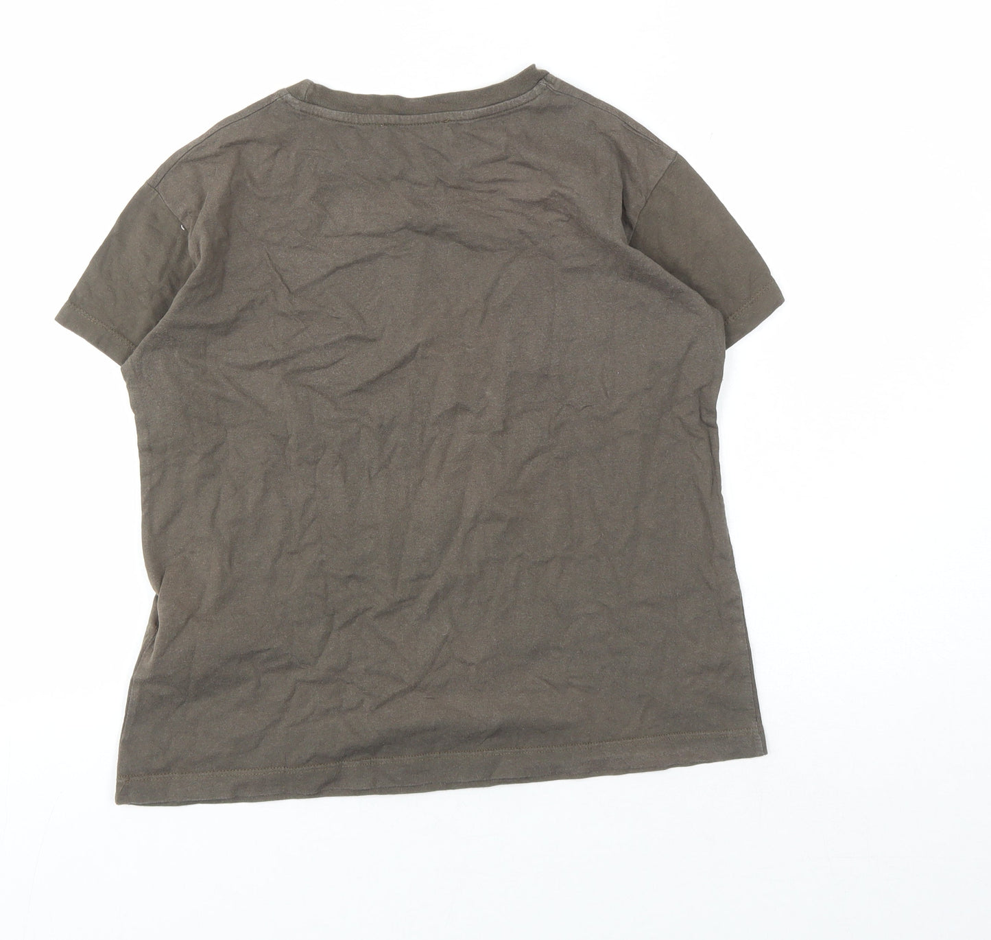 Pull&Bear Women's Brown Floral T-Shirt XS Retro Style