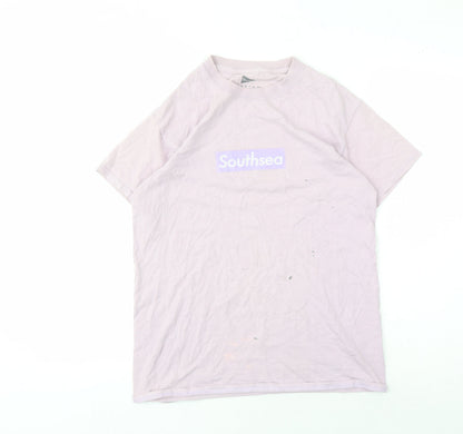 Bored Womens Pink T-Shirt, Medium Crew Neck Casual