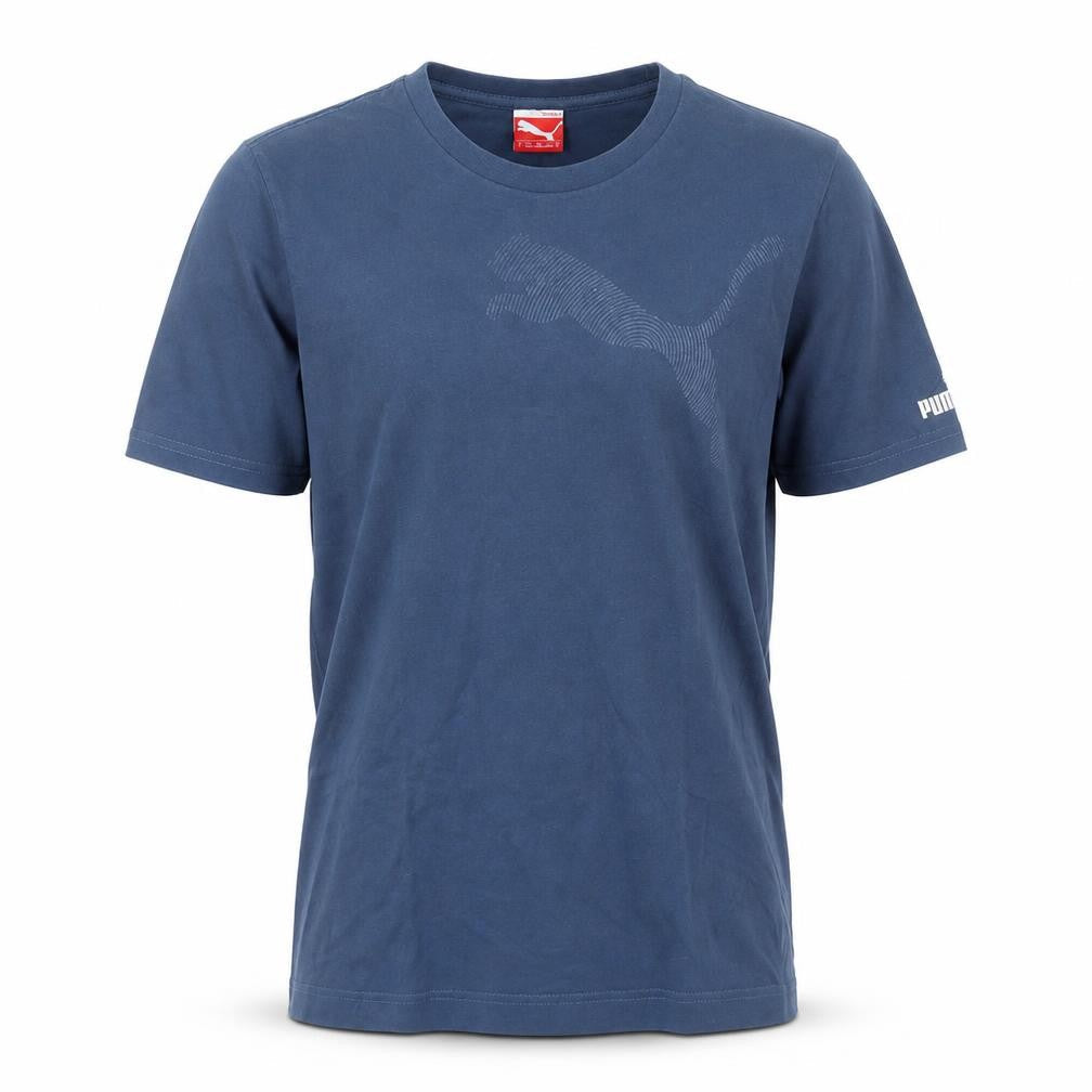 Puma Men's Blue Crew Neck Logo T-Shirt M