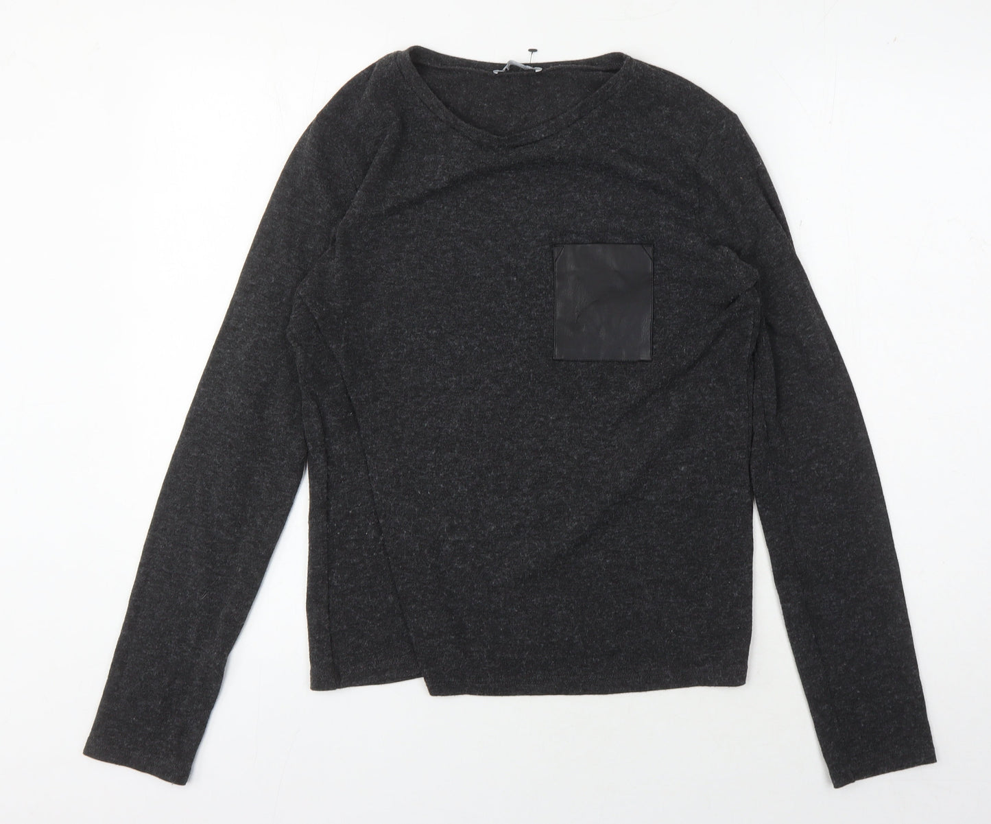 Zara Unisex Black Long Sleeve Top L