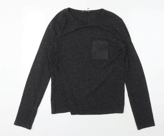Zara Unisex Black Long Sleeve Top L