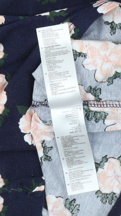 Close-up detail of Red Herring Women's Multicolour Floral T-Shirt, size 8
