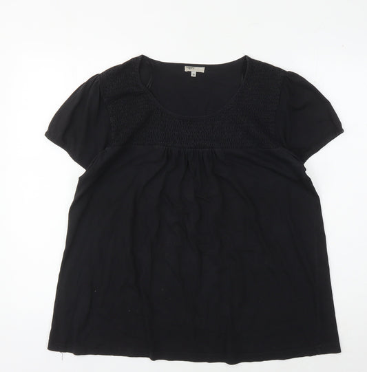 Rogers+ROGERS Women's Black Scoop Neck Blouse - Size 18