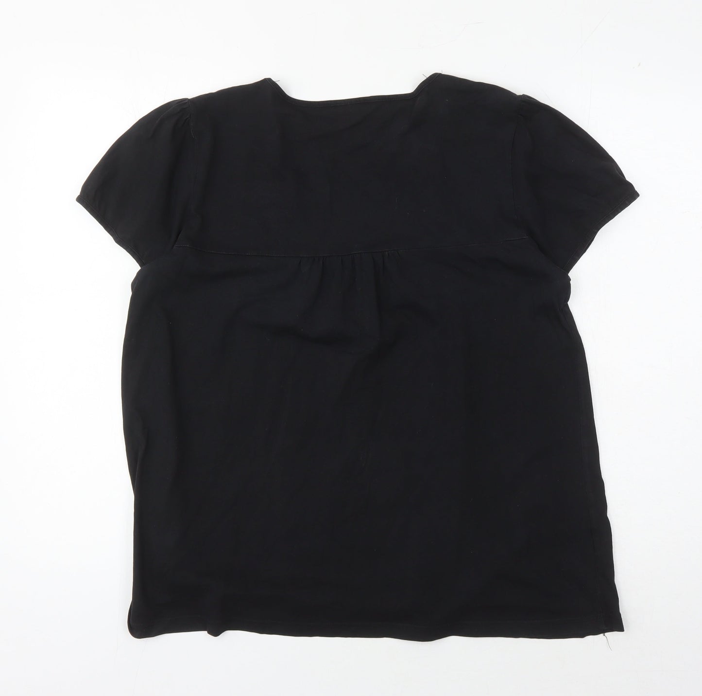 Rogers+ROGERS Women's Black Scoop Neck Blouse - Size 18