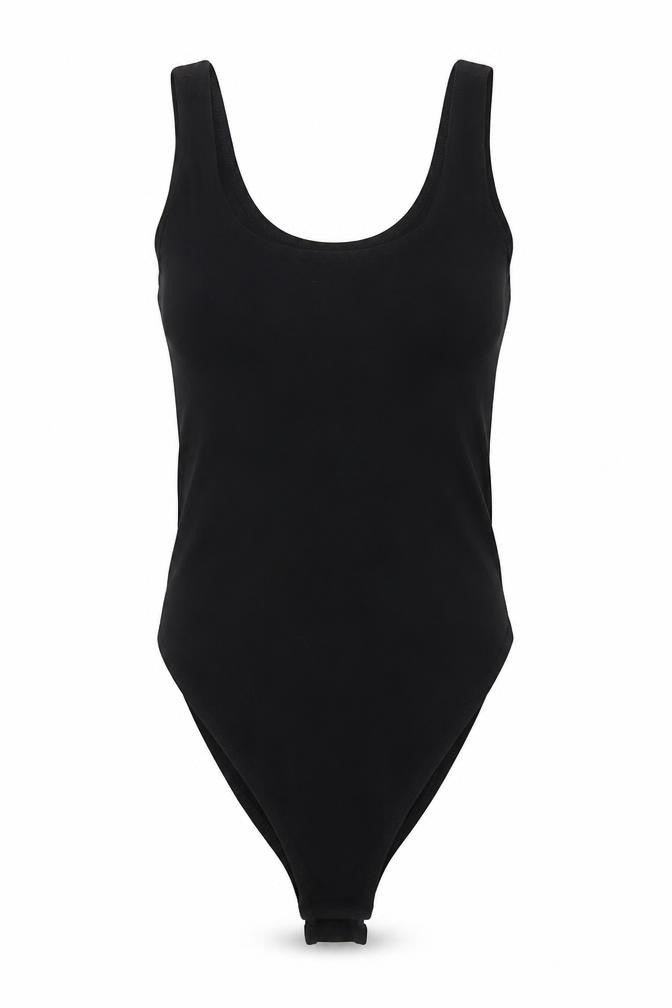 Miss Selfridge Black Tank Bodysuit - Size 8
