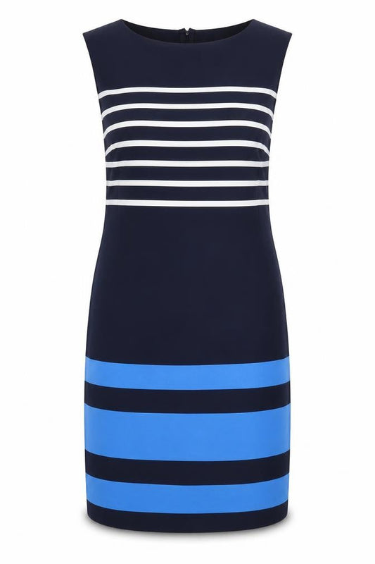 Red Herring Women's Blue Striped Sheath Dress Size 8