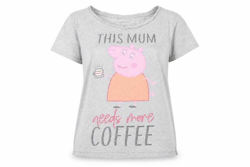 Peppa Pig Women's Grey T-Shirt Size 16 Casual Basic