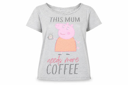 Peppa Pig Women's Grey T-Shirt Size 16 Casual Basic