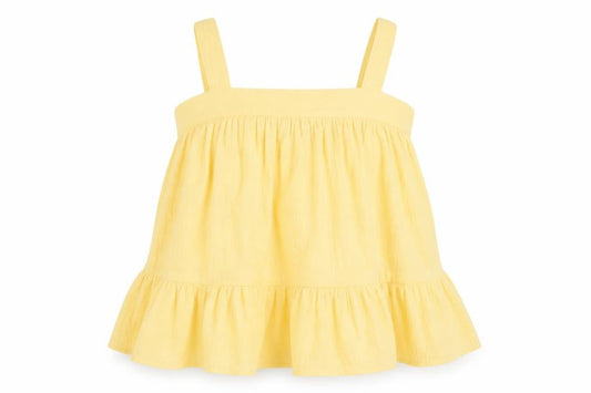 Front view of ASOS Women's Yellow Camisole Tank, UK 10, Cotton