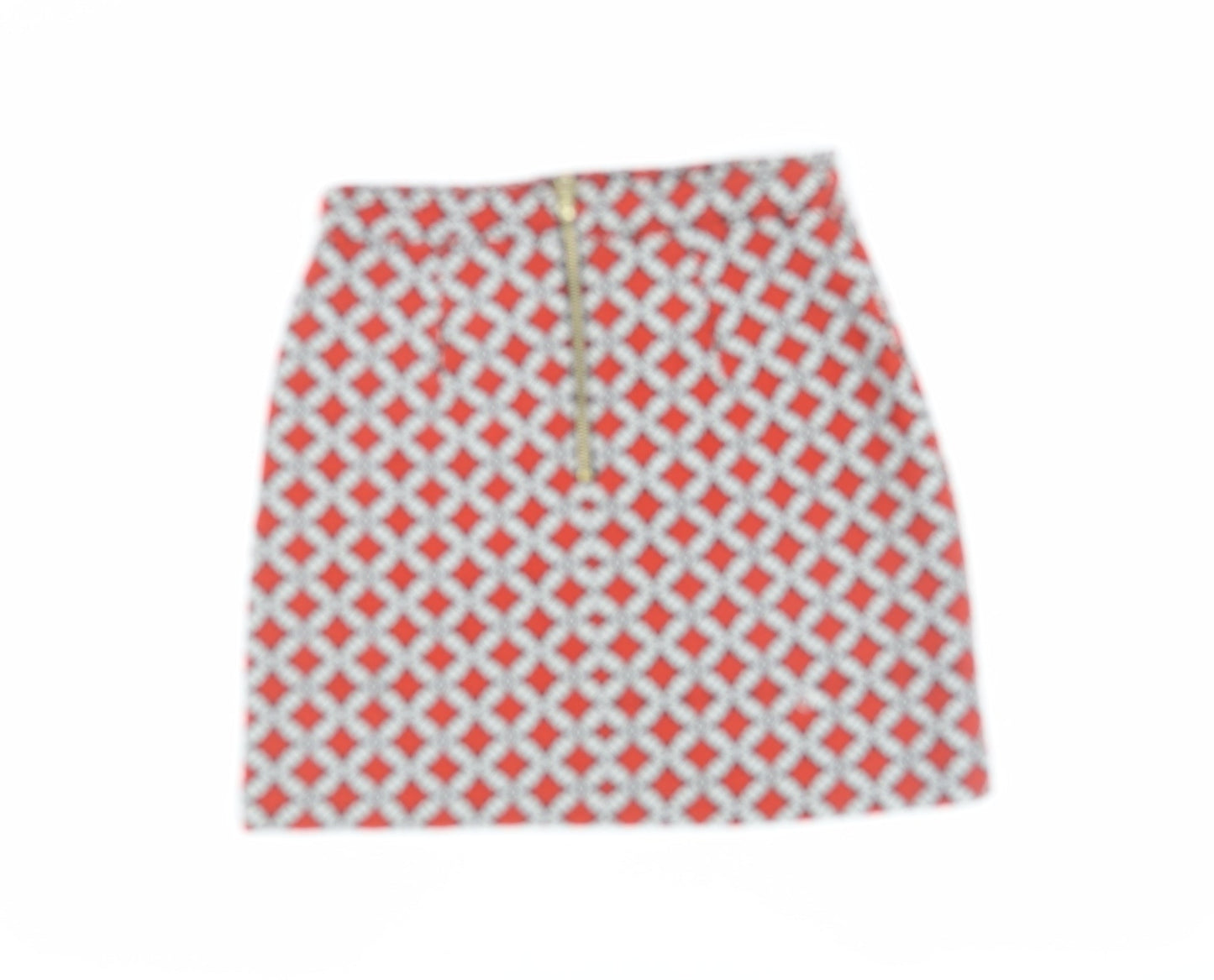 River Island Women's Geometric Skirt, Size 8, Retro Style