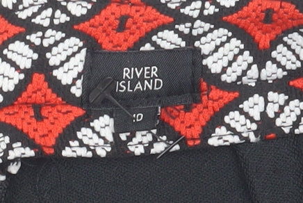 River Island Women's Geometric Skirt, Size 8, Retro Style