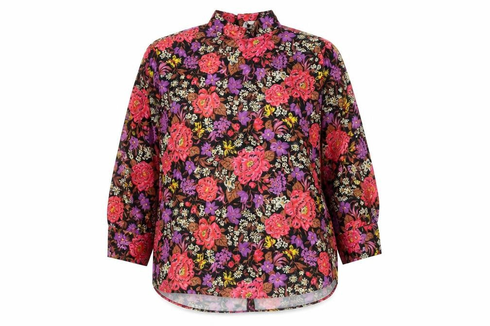 Zara Women's Multicoloured Floral Blouse, Size 8, Long Sleeve