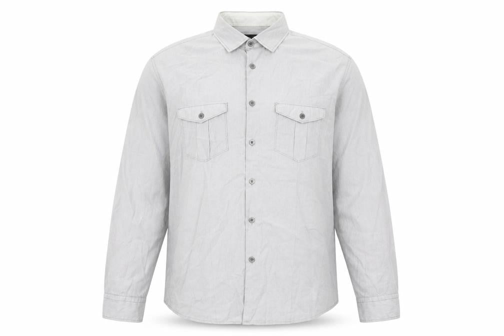 Marks & Spencer Men's Grey Striped Slim Fit Shirt