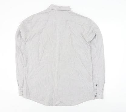Marks & Spencer Men's Grey Striped Slim Fit Shirt
