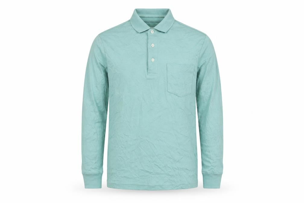 Lands' End Green Henley Collared Jumper S Men's