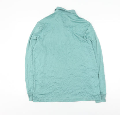 Lands' End Green Henley Collared Jumper S Men's