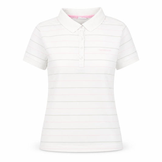 LA Gear Women's White Striped Polo Shirt Size 14