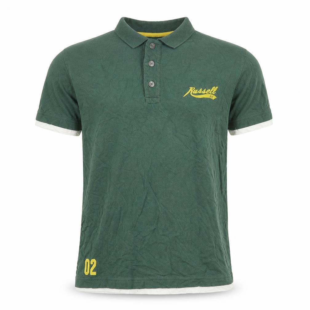 Russell Athletic Men's Green Polo Shirt Medium