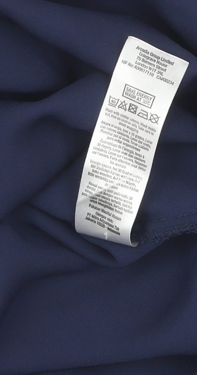 Dorothy Perkins Women's Blue Button-Up Shirt UK 12