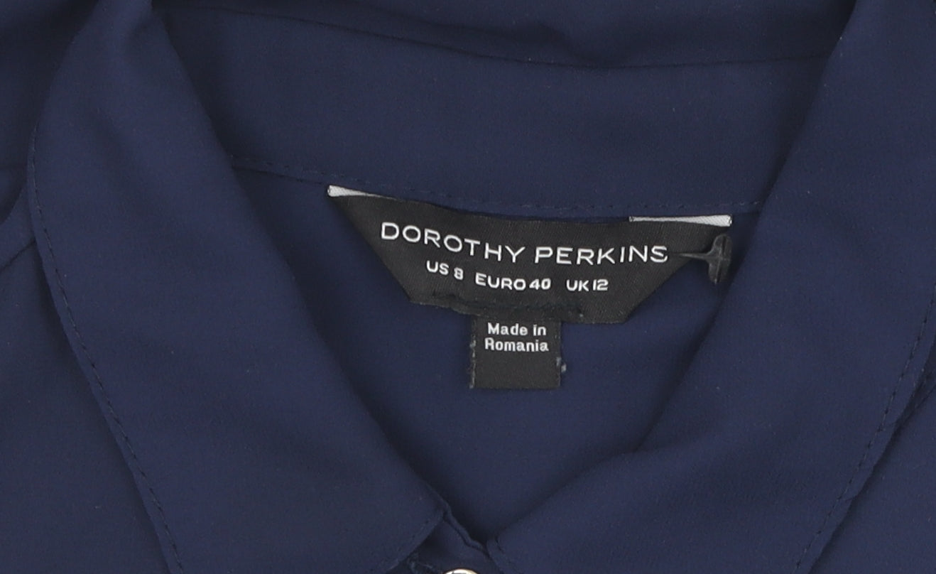 Dorothy Perkins Women's Blue Button-Up Shirt UK 12