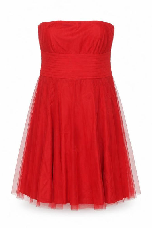 Debenhams Women's Red A-Line Strapless Dress - Size 12