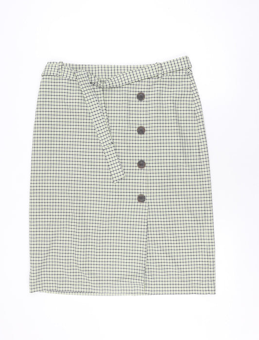 Topshop Women's Multicoloured Check Wrap Skirt Size 16