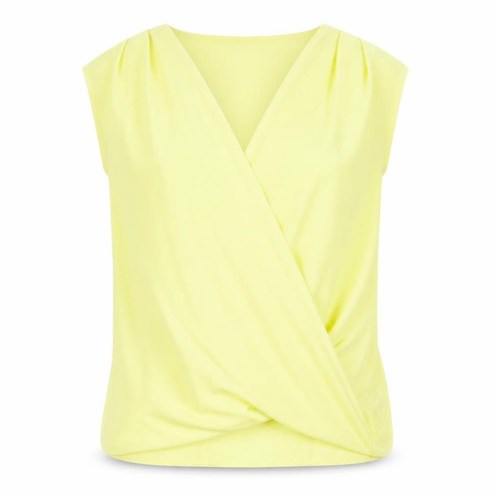 Wallis Women's Yellow Wrap Blouse S Sleeveless