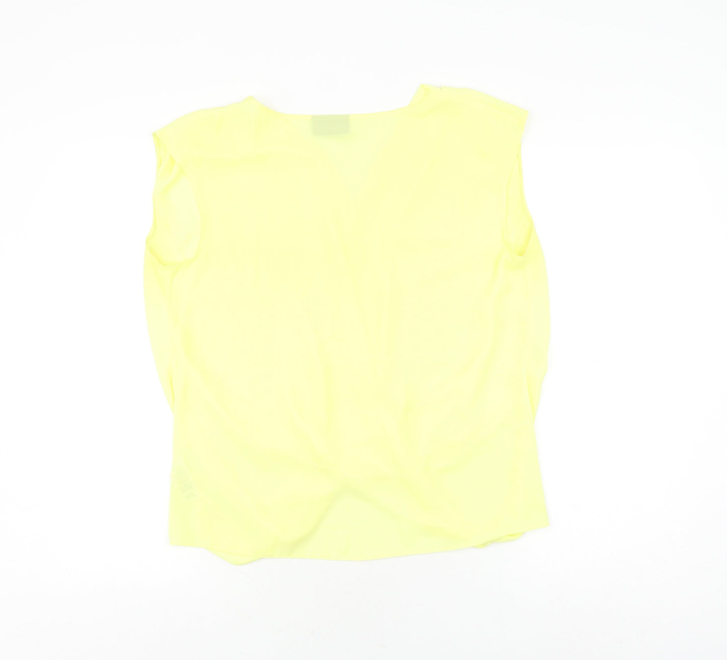 Wallis Women's Yellow Wrap Blouse S Sleeveless