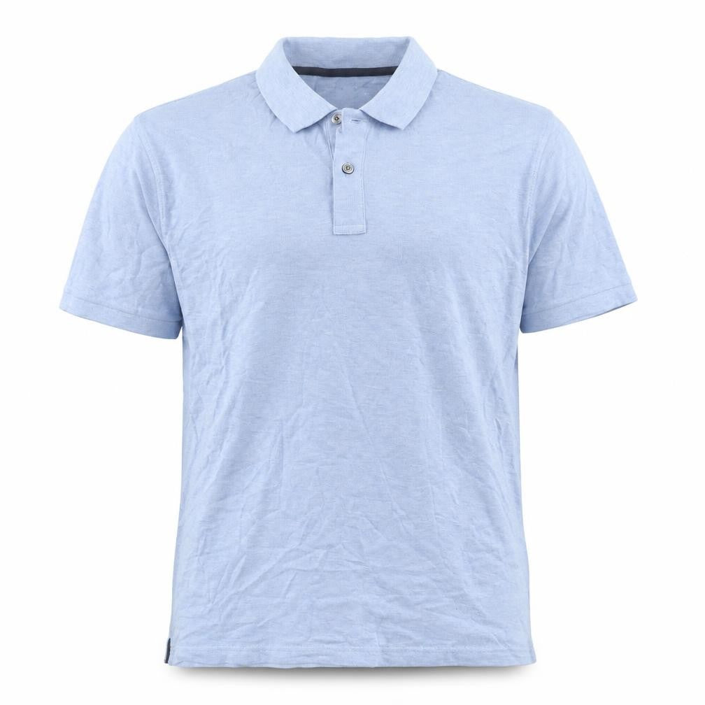 Marks & Spencer Men's Blue Polo Shirt - Medium